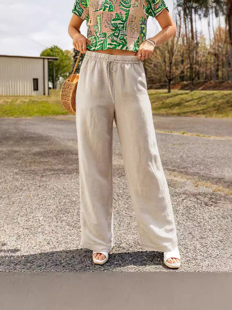 Cotton Wide Trousers