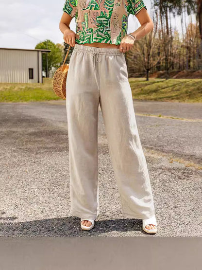 Cotton Wide Trousers