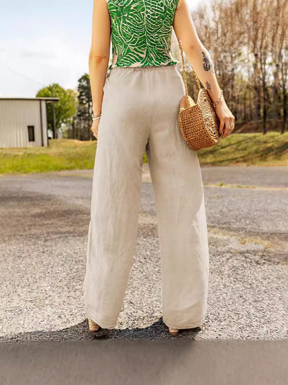 Cotton Wide Trousers