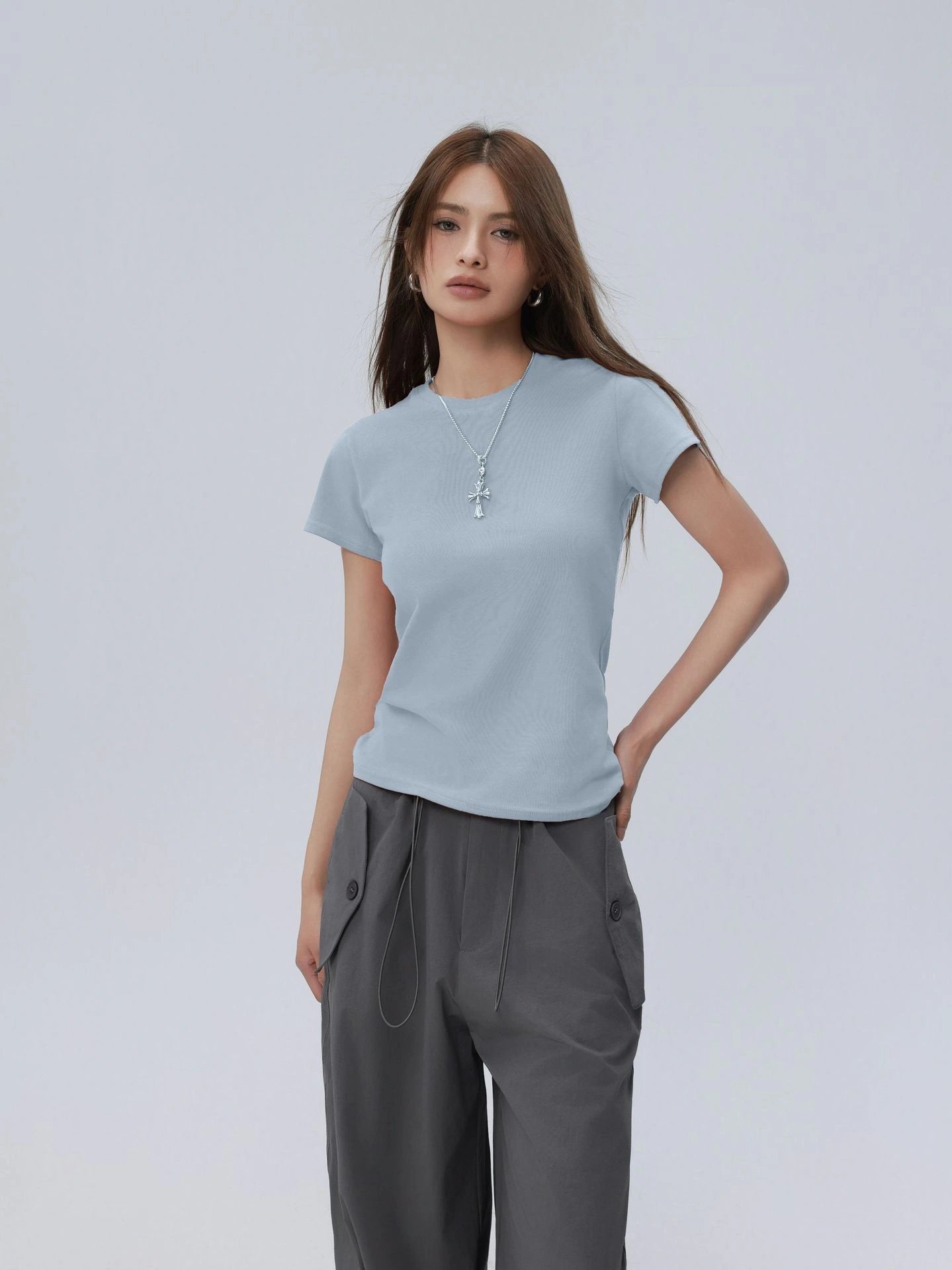 Macaron Blue Slim Top