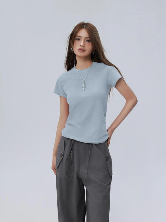 Macaron Blue Slim Top