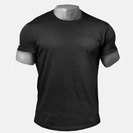 Men's Black Slim-Fit Cotton Tee