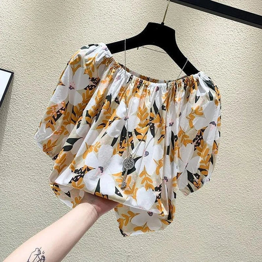 Blue Floral Plus Tee