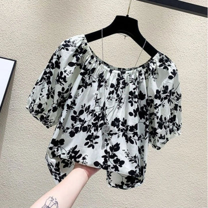 Blue Floral Plus Tee